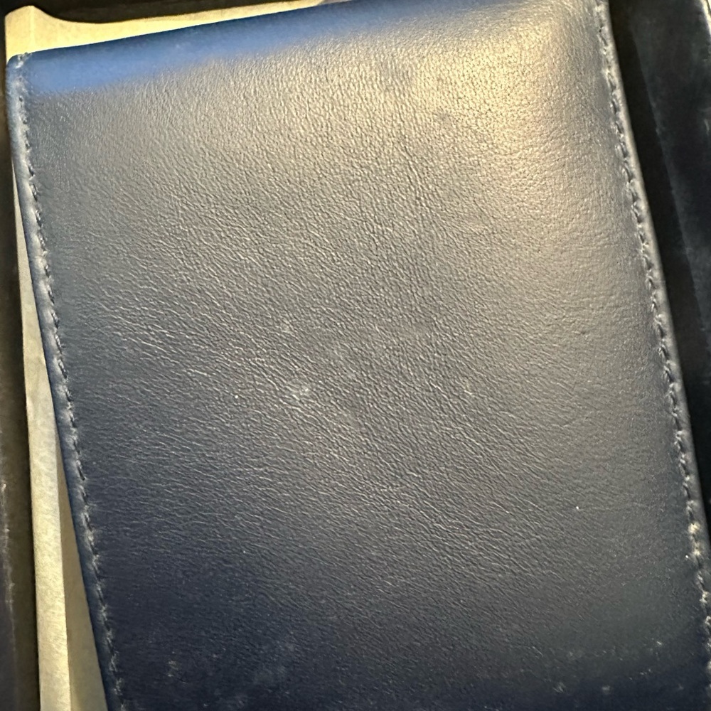 Brooks Brothers Dark Blue Leather Wallet
